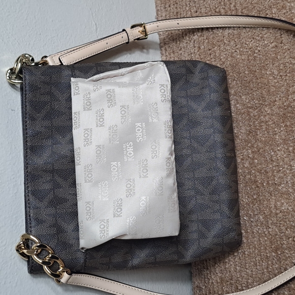 Michael Kors Hamilton Brown Crossbody Chain Shoulder bag EUC - Picture 6 of 15